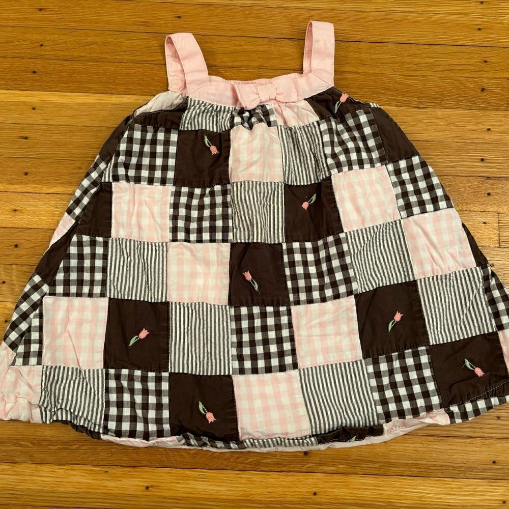 Gymboree y2k pink/brown checker plaid dress